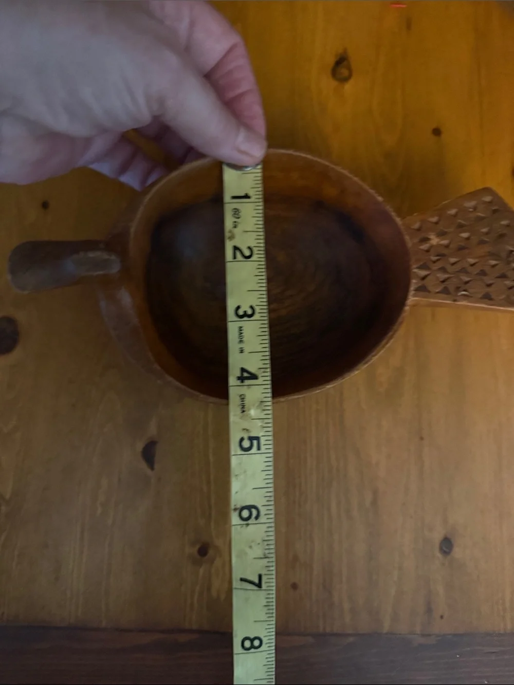 Vintage Hand Carved Wooden Duck Bowl Scandinavian Folk Art Kåsa Mid Century